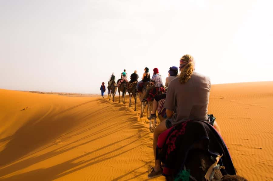 Merzouga: Overnight in Desert Camp Camel Ride, Dinner & Show - The camel ride across Erg Chebbi