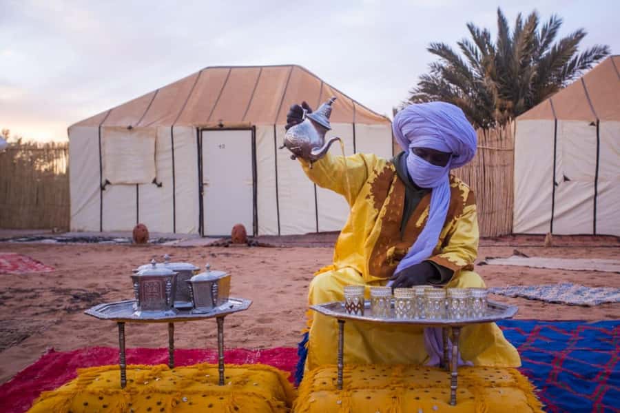 Merzouga: Overnight in Desert Camp Camel Ride, Dinner & Show - Sunset among the Merzouga dunes