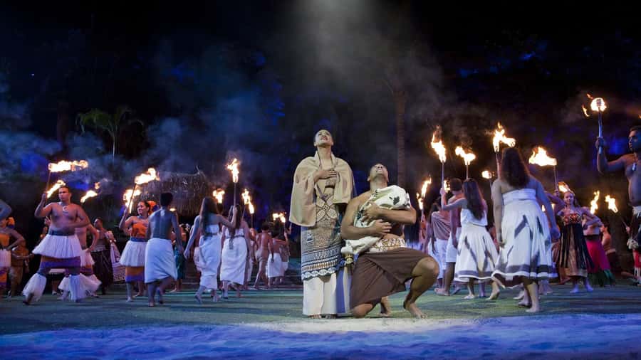 Oahu: Islands of Polynesia and "HA: Breath of Life Show" - Tahiti village: ceremony, fishing, and dance