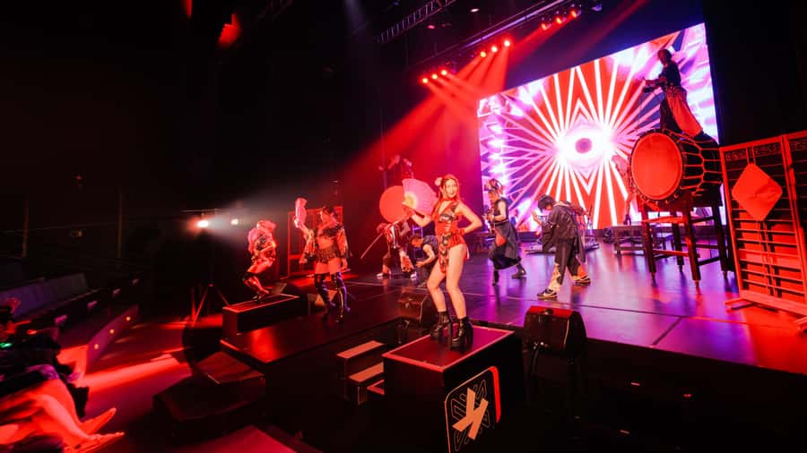 OSAKA NIGHT FUSION Japanese Taiko Kabuki Samurai Dance Show - Finding Tempo Harbor Theater