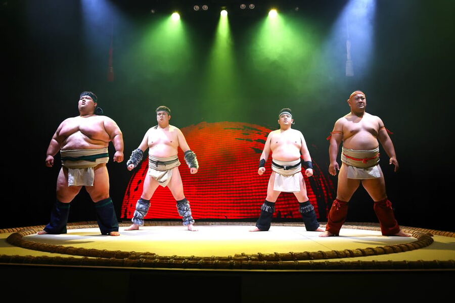 Osaka: Sumo Stage Show with Bento or Snack + Fight & Photo - Watching former wrestlers in the ring