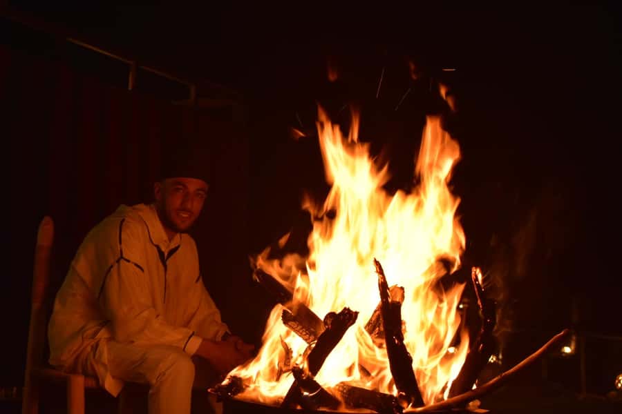 Overnight Agafay Desert Camel Ride Dinner show & Sunset - Dinner under the open sky