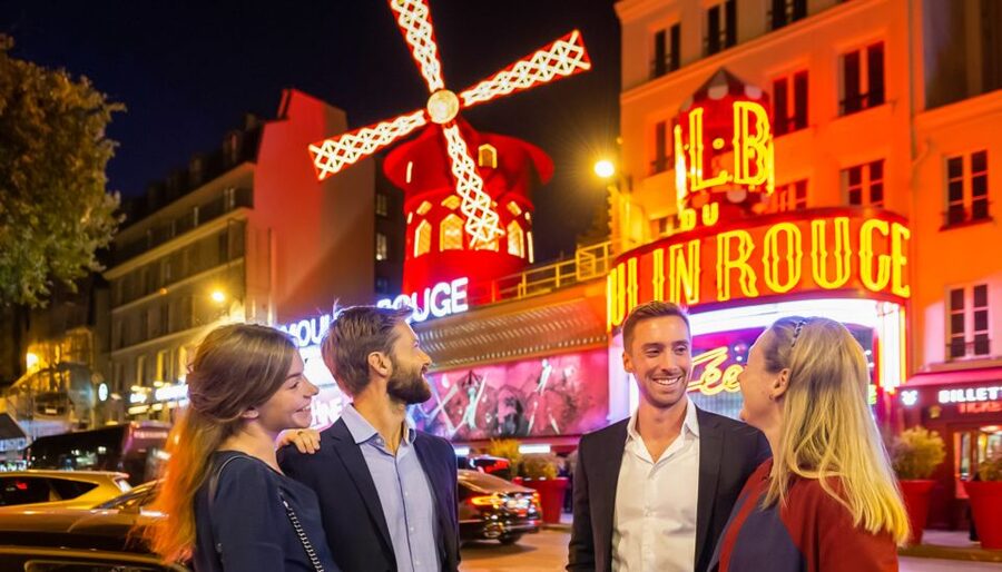Paris: Evening Sightseeing Tour and Moulin Rouge Show - The Eiffel Tower, Louvre, Notre Dame, and Seine bridges