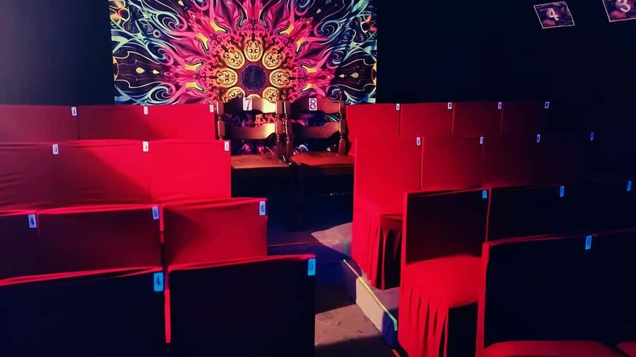 Prague: Underground Black Light Theatre Interactive Show - Music from Coldplay to AC/DC