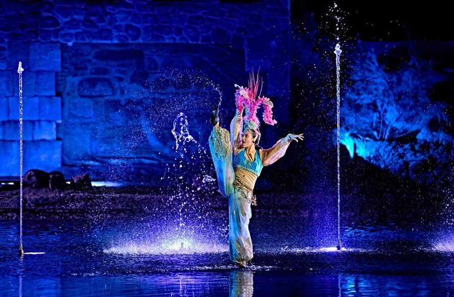 Puy du Fou España "El Sueño de Toledo" Night Show - Outdoor seating and the night-time setting