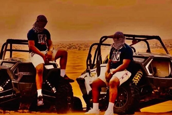 Quad Bike Dubai Desert Safari with BBQ Dinner Sandboard and Show - From Dubai streets to Lahbab’s red dunes