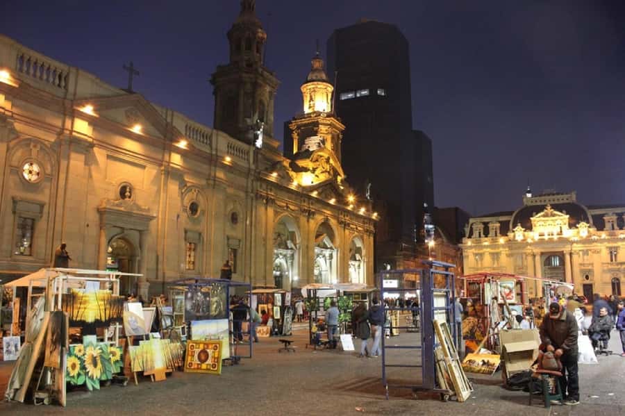 San Cristobal Hill Night Tour with Dinner Show - Downtown Santiago comes in a compact panoramic loop