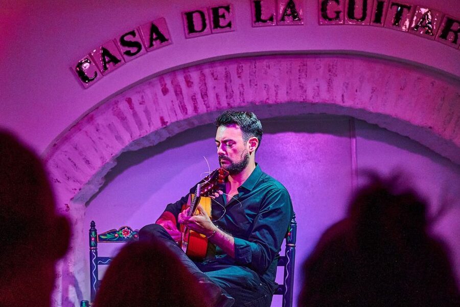 Seville: Ticket to Flamenco Show at La Casa de la Guitarra - Entering the guitar collection in Barrio de Santa Cruz