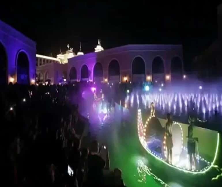 Side: Night Shows at The Land Of Legends with Transfer - The Land Of Legends at night