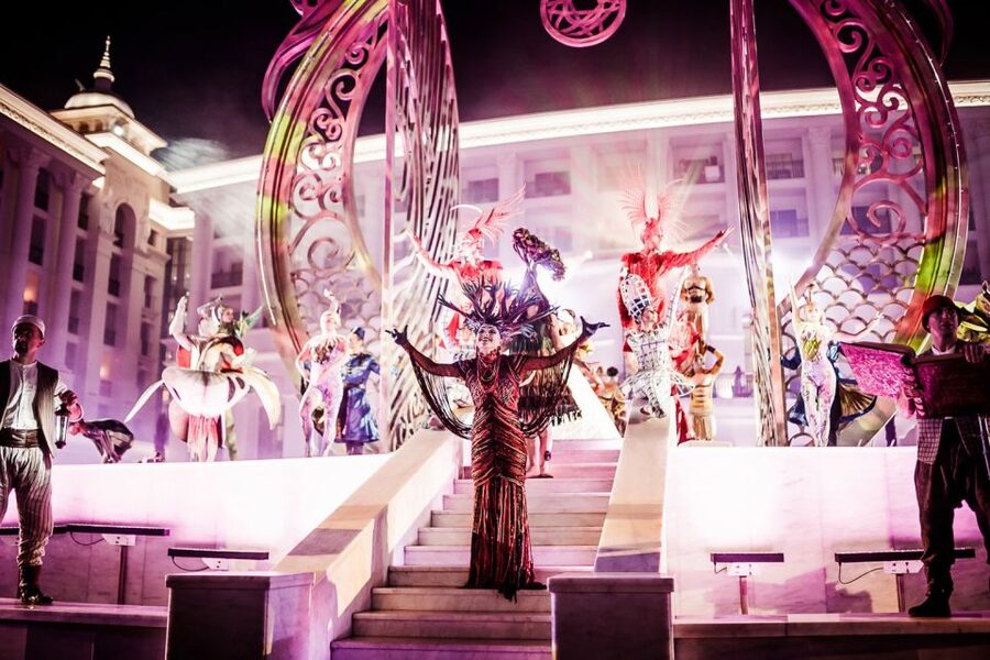 The Land of Legends Night Show & Shopping Avenue - The fountain show combines water, music, and light