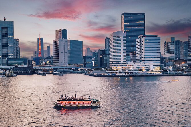 Tokyo Bay Yakatabune Dinner/Day Cruise with Japan Show and Drinks - Tokyo Tower from the water