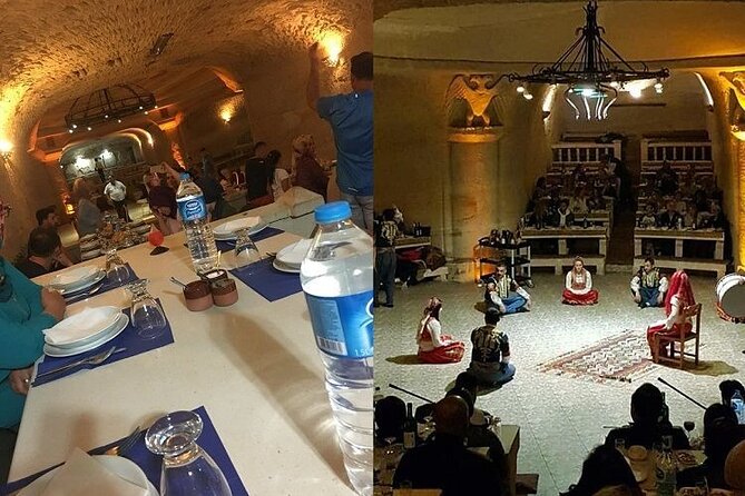 Turkish Night Show in Cave Restaurant with Dinner and Transfer - Sitting down for a Turkish dinner