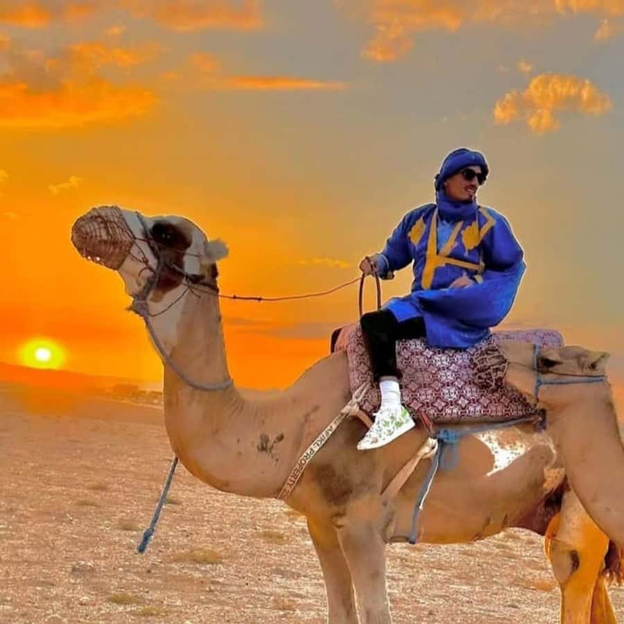 Unforgettable Desert Night: Dinner, Camel Ride & Quad Bike - Camel riding at sunset